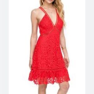 ASTR THE LABEL lattice inset lace dress size xs